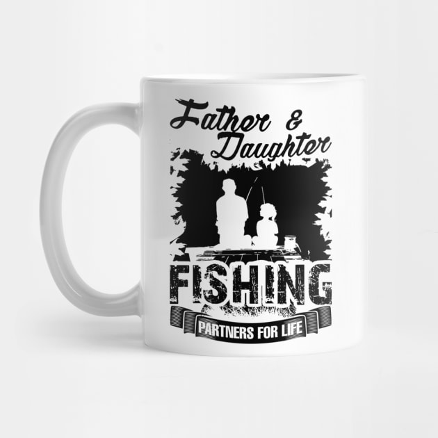 Father and Daughter Fishing Partners For Life by Sunset beach lover